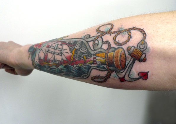 Ship In A Bottle Tattoo By Matt Curtis Tribal Body Art