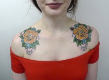 Yellow roses tattoo